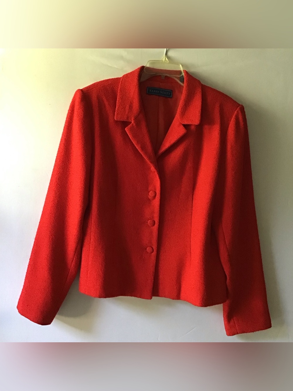 440 Karen Scott Women’s Bright Red Button-Front Blazer